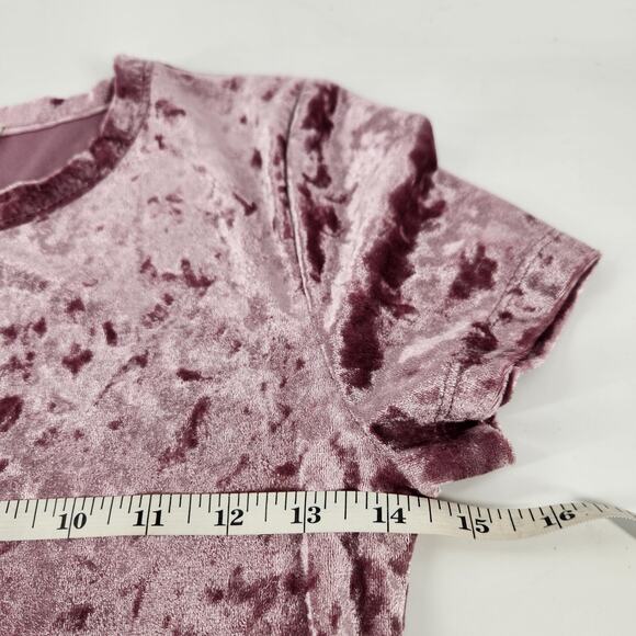 Free People Intimately Velvet Baby Tee Womens XS Pink Crew Neck Short Sleeve Top - Picture 8 of 10